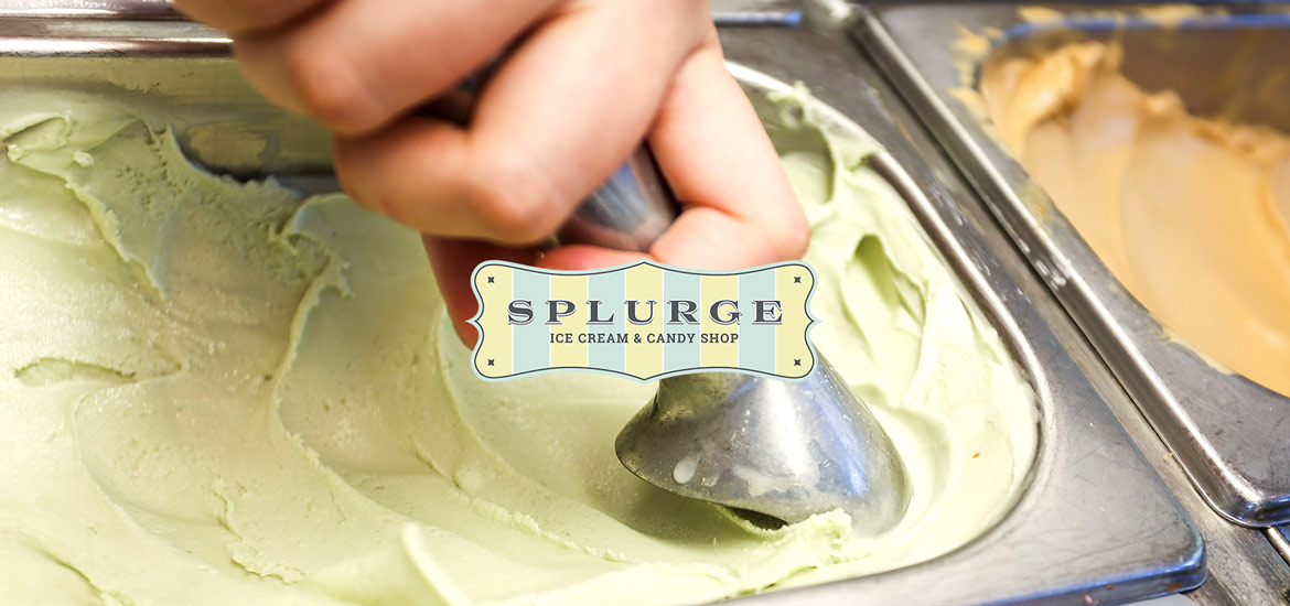 Splurge Ice Cream being scooped